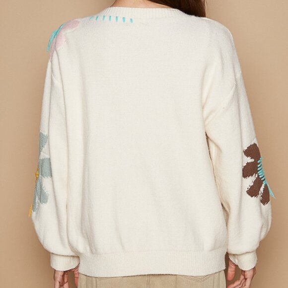 #102 POL V-Neck Balloon Sleeve Sweater - Picture 3 of 5